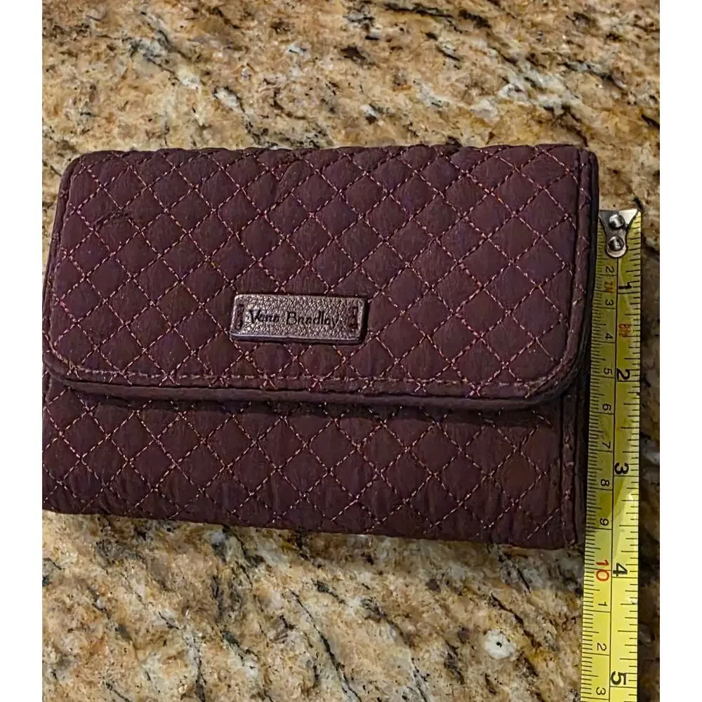 Vera Bradley Iconic RFID Riley Compact Wallet Trifold Burgandy NWOT - Picture 6 of 6